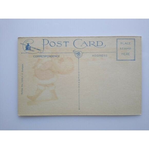 Santa Claus Outside In Snow Christmas Postcard Metropolitan News Unused 1105 - Picture 3 of 4